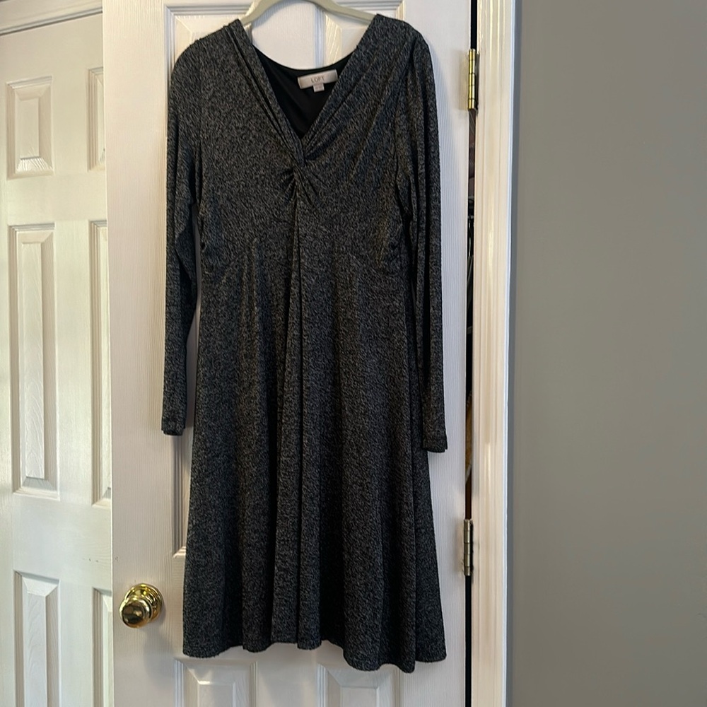 Loft long sleeved grey maternity dress MM